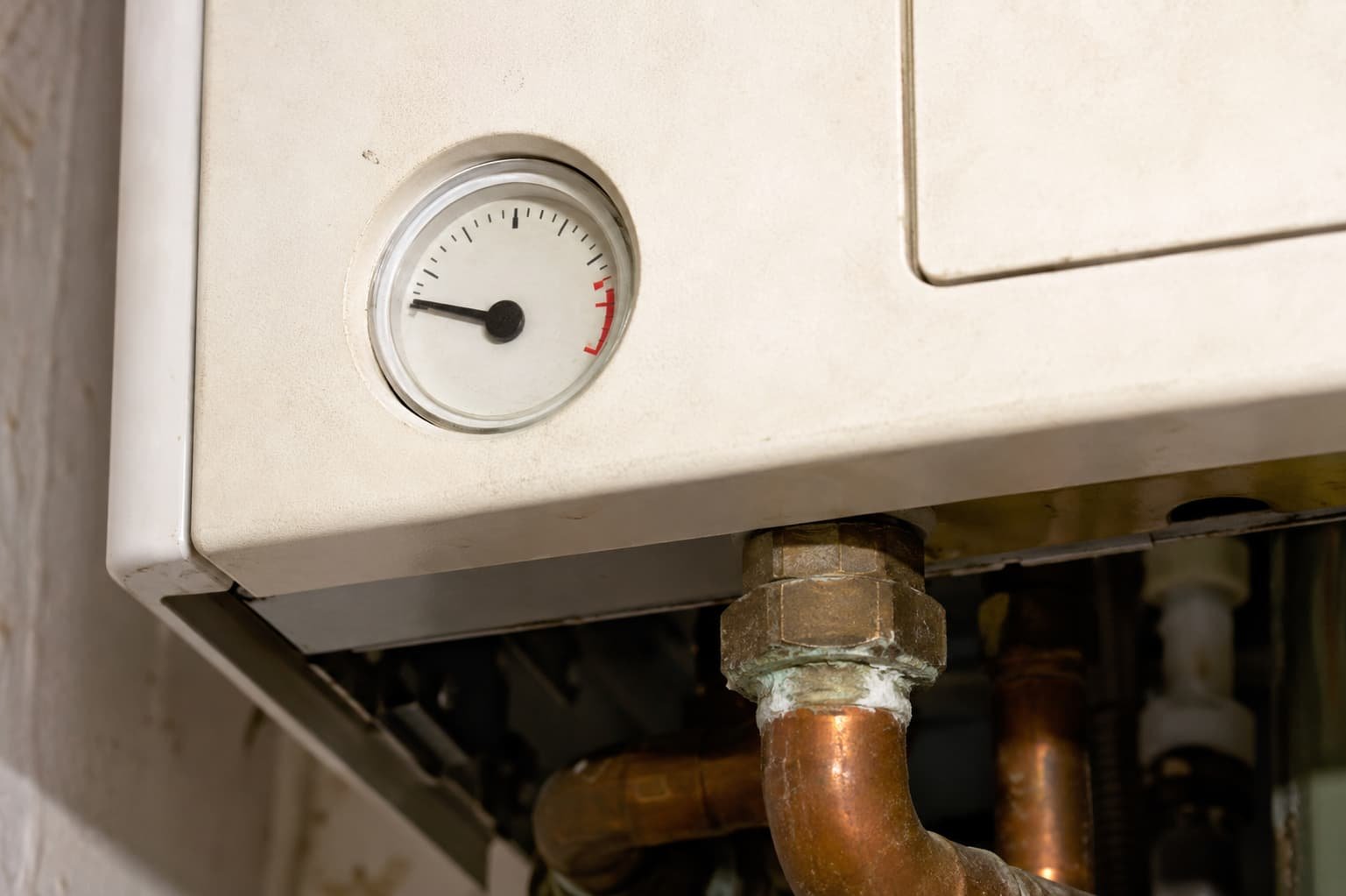 limescale in boilers on corroded copper pipework